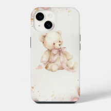 Boho Chic Pastell-Rosa und Brauner Teddybär