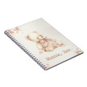 Boho Chic Pastell Rosa und Brauner Teddybär Notizblock (Rechte Seite)