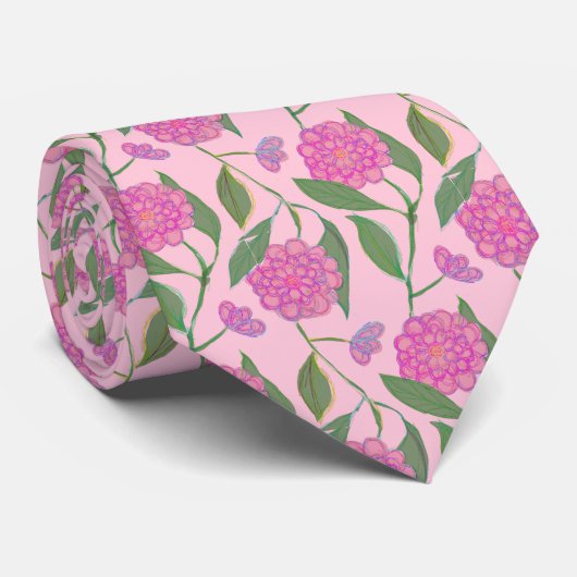 Boho Chic Pattern Trauzeugen Bloral Liberty Blush Krawatte (Gerollt)