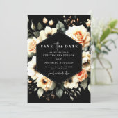 Boho Chic Peach Wedding Save The Date (Stehend Vorderseite)