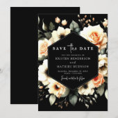 Boho Chic Peach Wedding Save The Date (Vorne/Hinten)