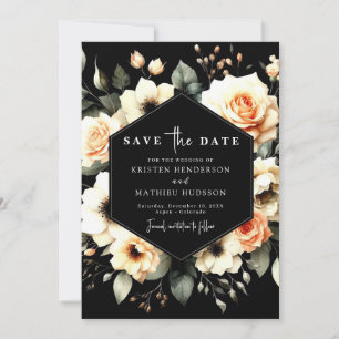Boho Chic Peach Wedding Save The Date