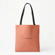 Boho-Chic Persimmon Orange Tote Bag