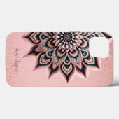 Boho Chic Personalisiert Floral Mandala Rose Gold Case-Mate iPhone Hülle (Rückseite (Horizontal))
