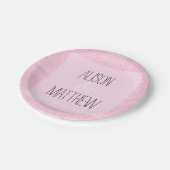 Boho-chic Personalisiert Pink Wedding Paper Teller (Schrägansicht)