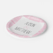 Boho-chic Personalisiert W Wedding Paper Teller 1 (Schrägansicht)