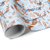 Boho Chic Personalisiert Wrapping Paper mit Floral Geschenkpapier (Rolleneckpunkt)