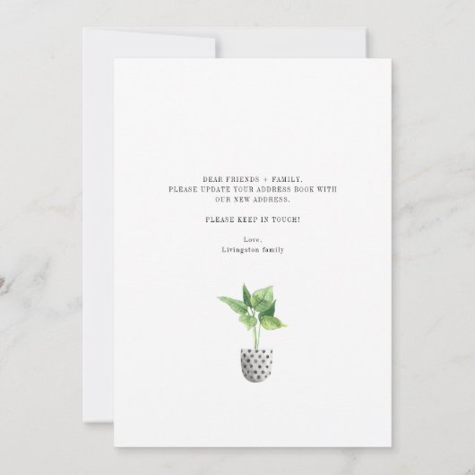 Boho Chic-Pflanze Wir haben uns bewegende Ankündig (Rückseite)