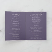 Boho Chic Pflaume Lila wir falten Hochzeit Programm (Innenseite)