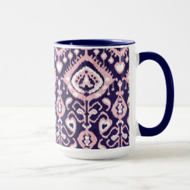 Boho chic pink and marine ikat Stammesmuster Tasse