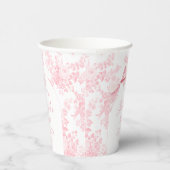 Boho Chic Pink Bow Floral Baby Girl Dusche Pappbecher (Rechts)