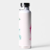 Boho Chic Pink Floral Water Flasche (Rechts)