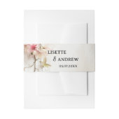 Boho Chic Pink Floral Wedding Einladungsbanderole (Vorderseite Beispiel)