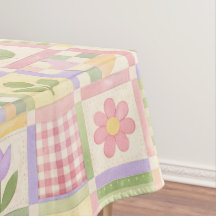 Boho Chic Pink & Green Quilt Floral Patchwork