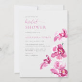 Boho Chic Pink Orchid Elegantes Brautparty Einladung (Vorderseite)