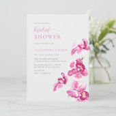 Boho Chic Pink Orchid Elegantes Brautparty Einladung (Stehend Vorderseite)