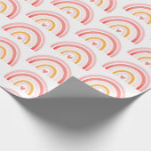 Boho Chic Pink Rainbow Patternpapier Geschenkpapier (Ecke)