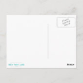 Boho Chic Pink und Grüne Feder Postkarte (Rückseite)