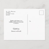 Boho Chic Pink Weiße Hochzeit mit Blumen Ankündigungspostkarte (Rückseite)