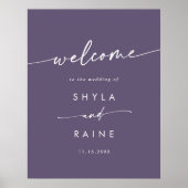 Boho Chic Plum Lila DIY Wedding Willkommenszeichen Poster (Vorne)