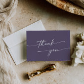 Boho Chic Plum Lila Flat Wedding Dankeskarte