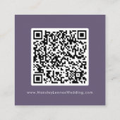 Boho Chic Plum Lila Hochzeit QR Code UAWG Begleitkarte (Rückseite)