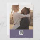Boho Chic Plum Lila QR-Code für Multi-Foto Save The Date (Rückseite)