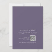 Boho Chic Plum Lila QR Code Spanische Hochzeit Einladung (Rückseite)