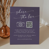 Boho Chic Plum Lila Share Liebe QR Code Sockelschild