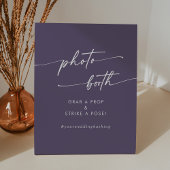 Boho Chic Plum Lila Wedding Foto Booth Sockelschild