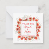 Boho Chic Poppy Blume Hochzeit Vielen Dank Mitteilungskarte (Vorderseite)