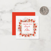 Boho Chic Poppy Blume Hochzeit Vielen Dank Mitteilungskarte (Vorderseite/Rückseite Beispiel)