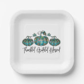 Boho Chic Pumpkin Pappteller (Vorderseite)