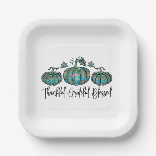 Boho Chic Pumpkin Pappteller (Vorderseite)