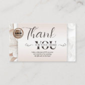 Boho Chic QR Code Foto Vielen Dank für Ihre Bestel Visitenkarte (Vorderseite)