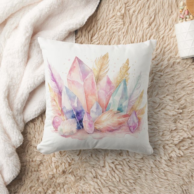 Boho Chic Quartz Crystal Pastel Kissen (Decke)
