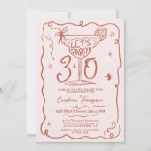 Boho chic quirky whimsical scribbles 30 Geburtstag Einladung (Vorderseite)