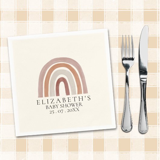 Boho Chic Rainbow Baby Shower for All Serviette