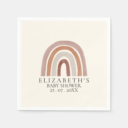 Boho Chic Rainbow Baby Shower for All Serviette (Vorderseite)