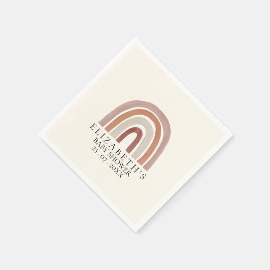 Boho Chic Rainbow Baby Shower for All Serviette (Ecke)