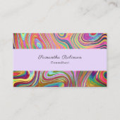 Boho Chic Rainbow Lavender Swirbeln Abstrakt Visitenkarte (Vorderseite)