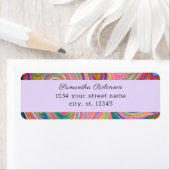 Boho Chic Rainbow Lavender Swirling Rücksendeadres (Insitu)