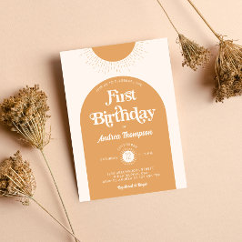 Boho Chic Ray Sunshine Erster Geburtstag Einladung