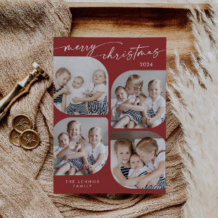 Boho Chic Red Family Multi Foto Weihnachten