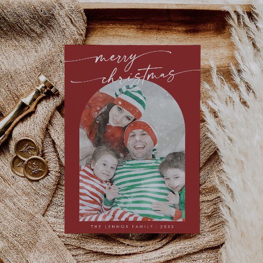 Boho Chic Red Fun Family Foto Weihnachten