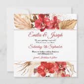 Boho chic Red Orchid Fall Brauch Hochzeit Save The Date (Rückseite)