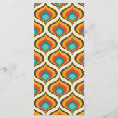 Boho Chic Retro 70er Aquamarine Hochzeit Menükarte (Rückseite)