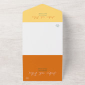 Boho Chic Retro Bright Blumenfarbene Hochzeit All In One Einladung (Außenbereich)