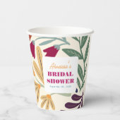 Boho Chic Retro farbenfrohe Brautparty Pappbecher (Rückseite)