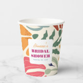 Boho Chic Retro farbenfrohe Brautparty Pappbecher (Vorderseite)